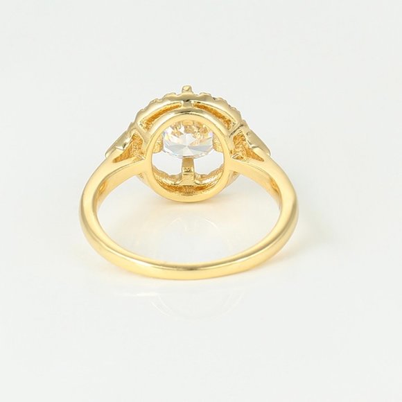 Round Cut CZ Earrings&Ring 18KGP Set - Picture 8 of 14